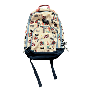 Cream patterned backpack