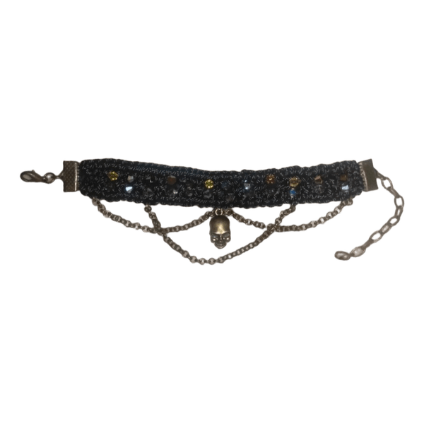 Black bracelet with skull