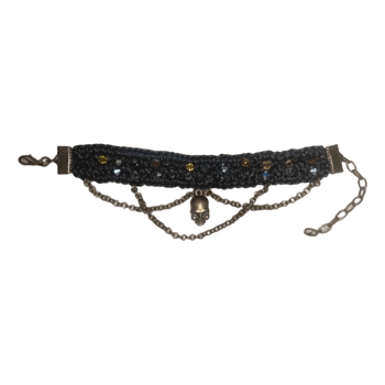 Black bracelet with skull