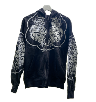 Black skull graphic hoodie