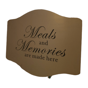 Meals and memories are made here -sisustustaulu