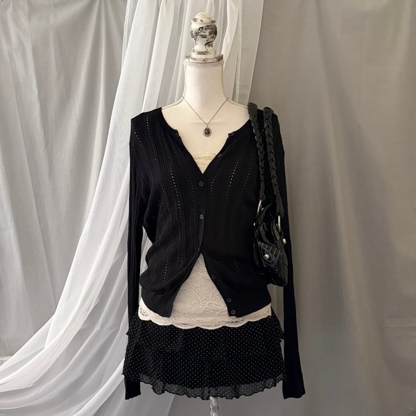 Black knit cardigan GU japanese brand