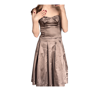 COAST Brown satin midi dress SIZE Xs/S