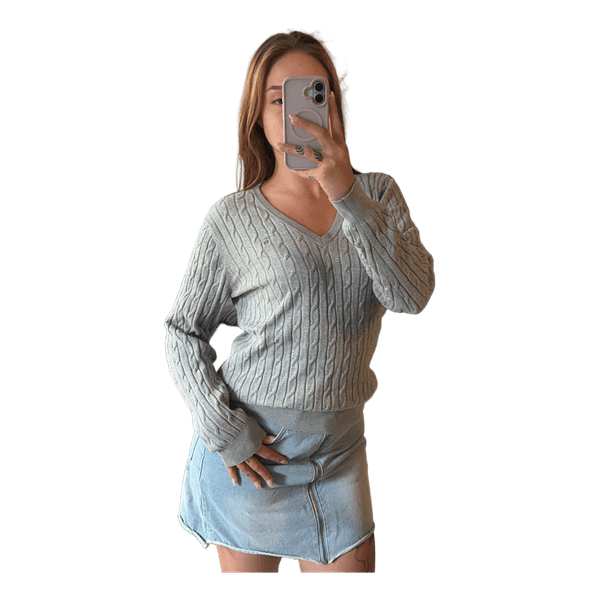 Grey cable knit jumper