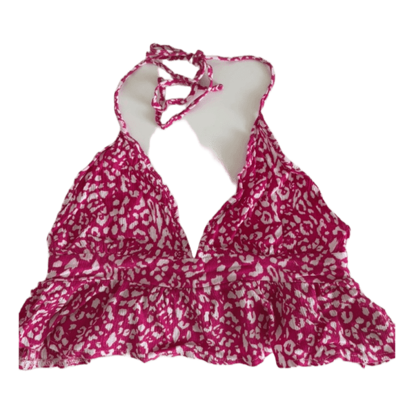 Pink leopard print halter top