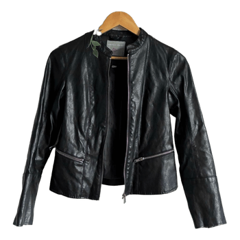 Black faux leather jacket