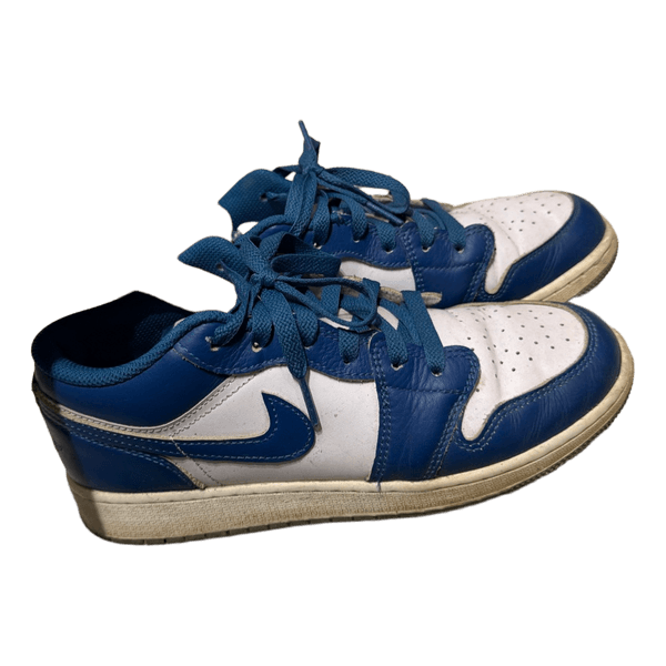 Blue and white nike jordan