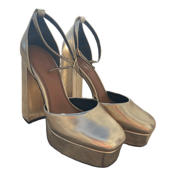 Gold platform heels