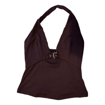 Brown halter neck top