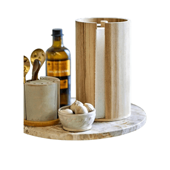 Natural wooden paper towel holder