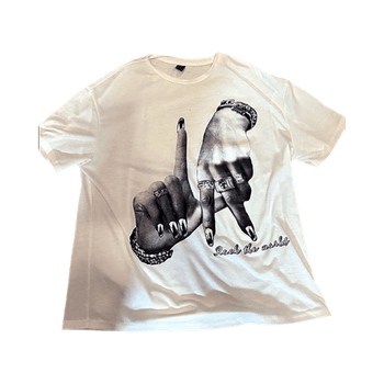 Shein white graphic t-shirt