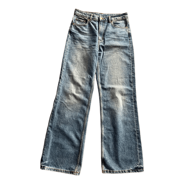 Blue wide leg jeans