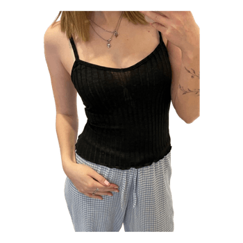 Black ribbed camisole top