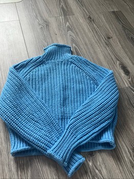 Blue knitted sweater