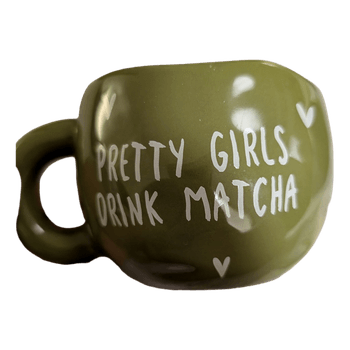 Green ceramic matcha mug
