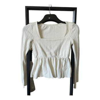 White long-sleeve top