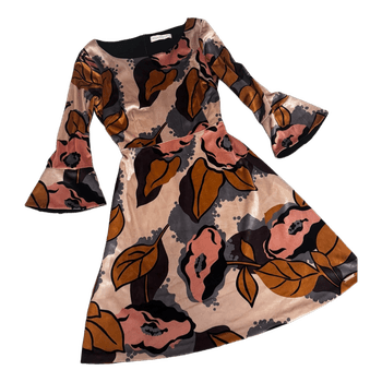 Floral velvet mini dress