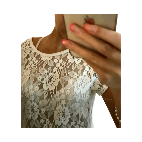 White lace floral top