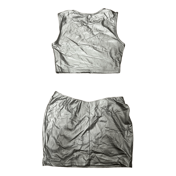 Silver metallic two piece