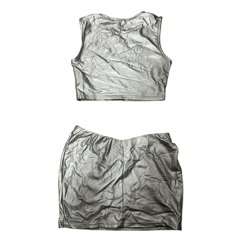 Silver metallic two piece