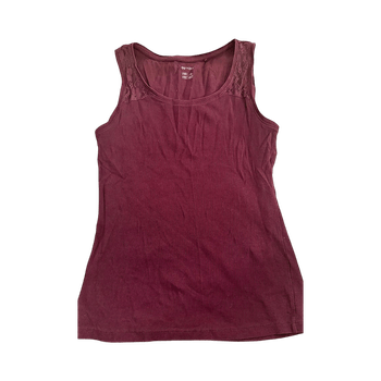 Burgundinpunainen pitsikaitaleinen toppi