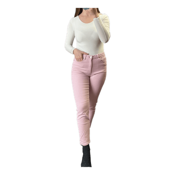 Pink mom fit jeans
