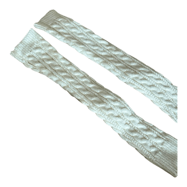 Cream Cable Knit Long Gloves