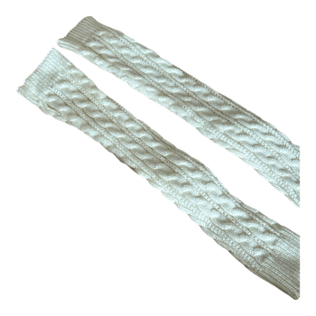 Cream Cable Knit Long Gloves