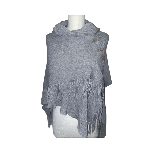 Harmaa hapsuponcho