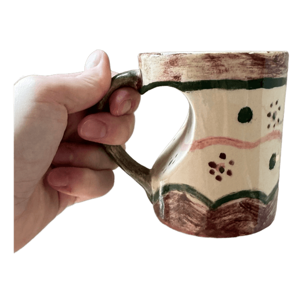 Musi Handmade Ceramic Mug with Heart-Shaped Handle