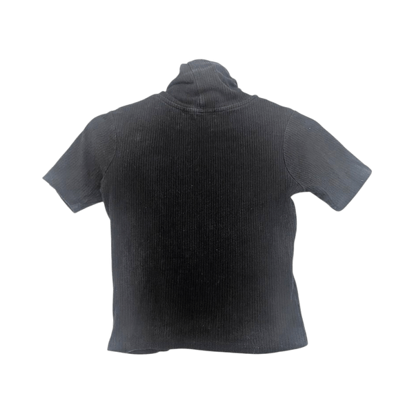 Black short sleeve turtleneck top