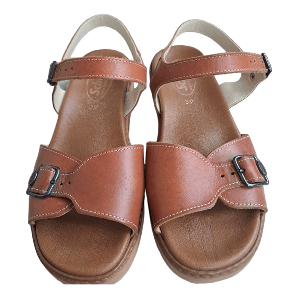 Brown leather Scholl sandals