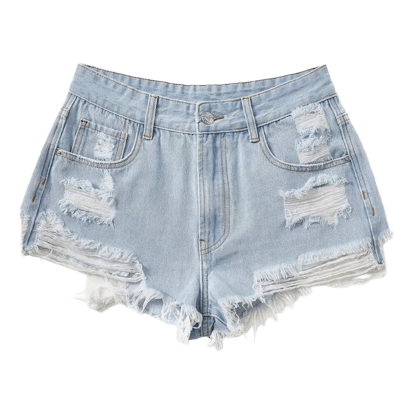 Light blue denim shorts