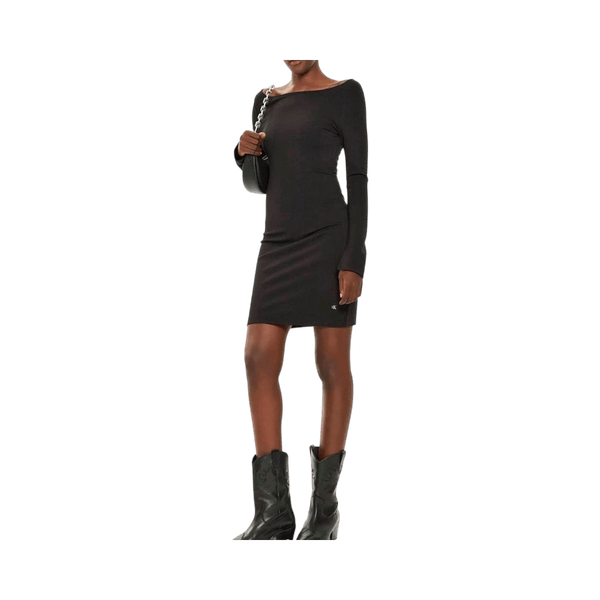 Black long-sleeve dress