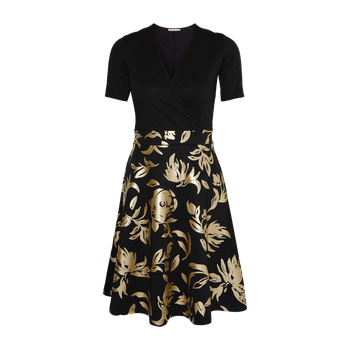 Black and gold dress