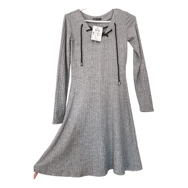 Grey ribbed dress