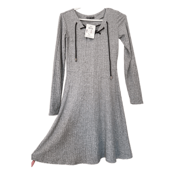 Grey ribbed dress
