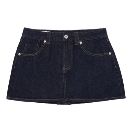 Mørkeblå denim mini-nederdel