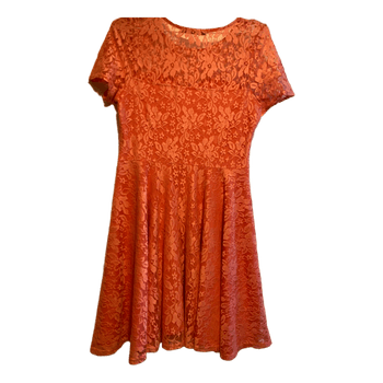 Coral lace dress