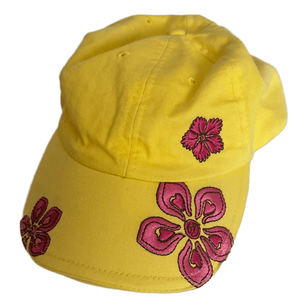 Yellow floral baseball cap