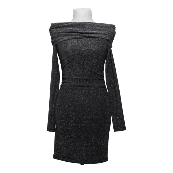 Black off-shoulder mini dress