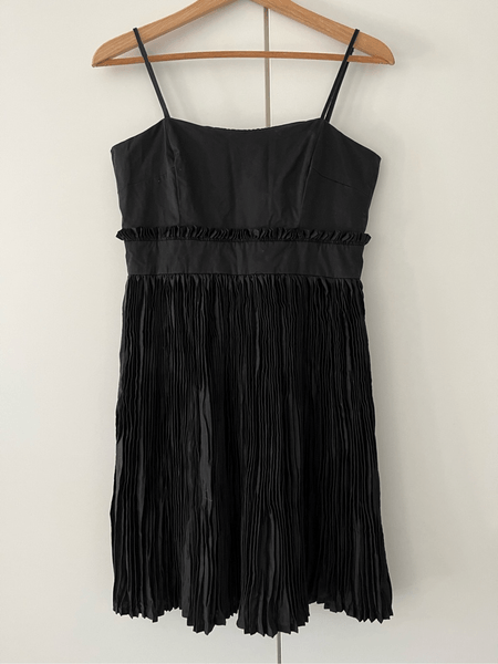 Pleated black dress