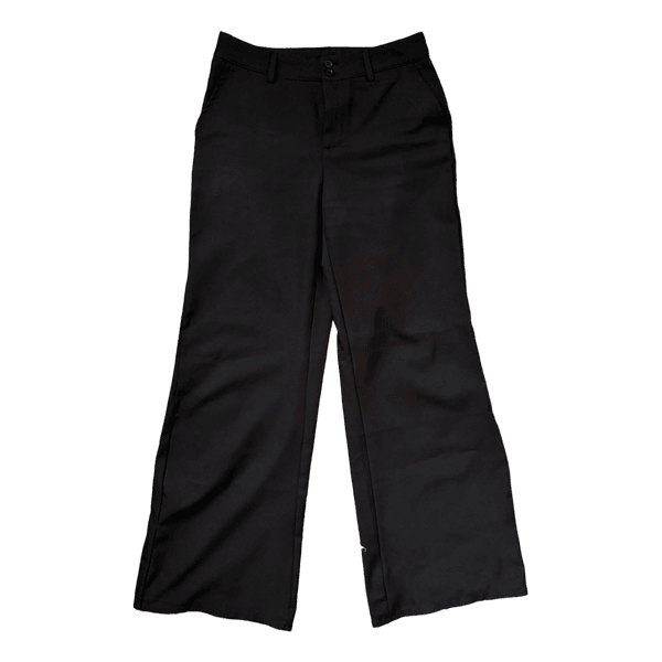 Black wide leg trousers