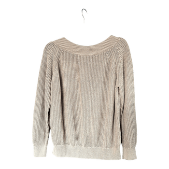 Beige ribbed knit sweater