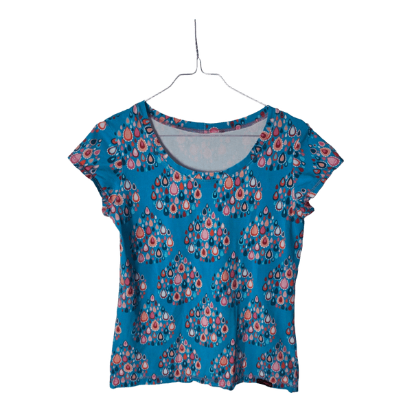 Blå mønstret t-shirt