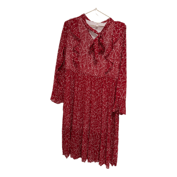 Red floral print dress