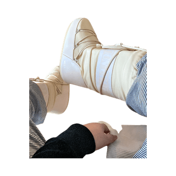 Beige moon boots