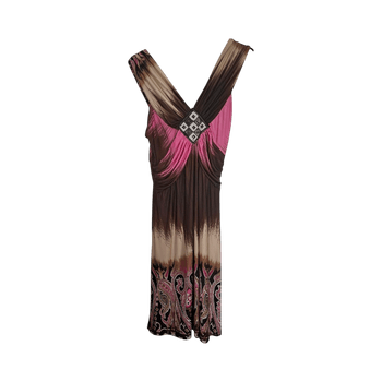 Brown and pink maxi dress