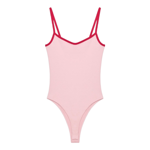 Lyserød body med stropper