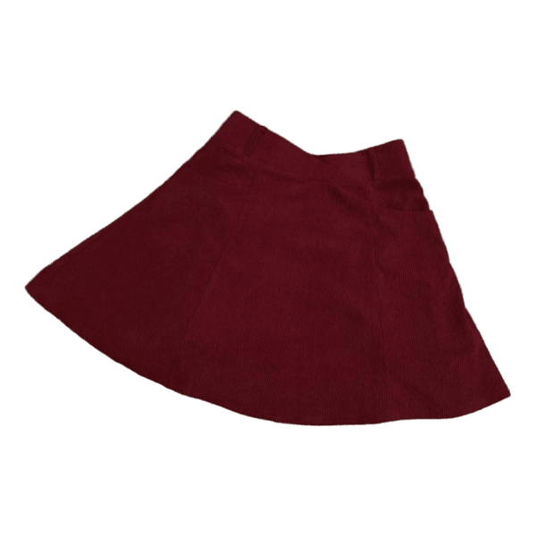 Red corduroy mini skirt